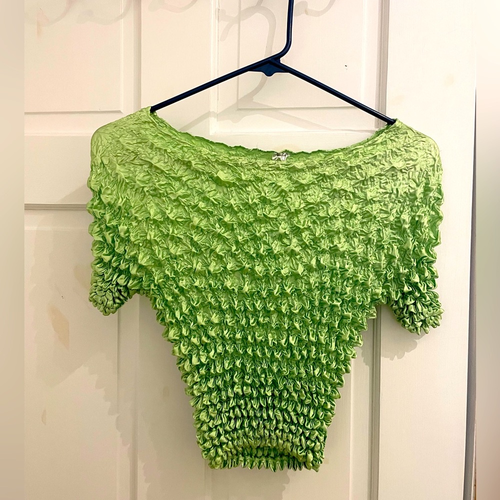 Vintage lime green popcorn shirt